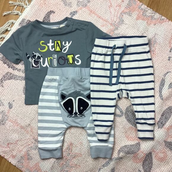 Rorie Whelan Outfit Joggers Blue Stripe 0-3 Months - Picture 1 of 2